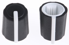 3/03/TP110-006/237/224, 11.5mm Black Potentiometer Knob for 6mm Shaft Splined, 3/03/TP110-006/237/224