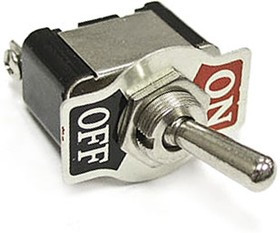 KN3(A)-101(A) on-off, Тумблер двухпозиционный однополюсный KN3(A)-101(A), 51х16х28 мм, ON-OFF, SPST, 10 А, 250 В, 50 мОм, 2 контакта, под в