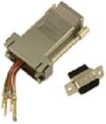 RJADK09S7080811, D-Sub Adapters &amp; Gender Changers 9P Fem. to RJ45 Black Adapter Kit