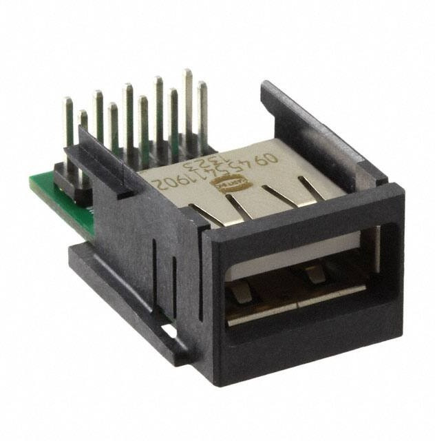 09455411902, Harting Right Angle, Through Hole, Socket Type A 2.0 USB Connector