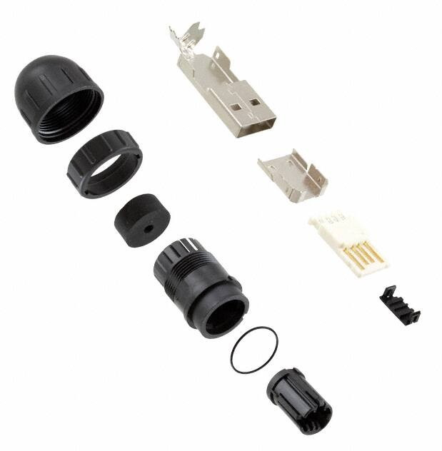 DCC-USBAB-180, USB Connectors SEALED USB A PLUG FI. TWST LOCK