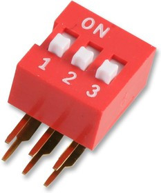MCNDA-03V, DIP / SIP переключатель, 3 схем(-а), Ползунок, Сквозное Отверстие, SPST-NO, 24 В, 25 мА