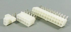 Штекер питания Mini-Fit 2-х рядный на 8 контактов, угловой на плату; №9575 штек пит MF\2x 4\P4,2\плата\угл\MF-2x4R