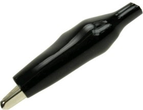 27.712.2, Зажим крокодил с изолятором 54мм черный (OBSOLETE)