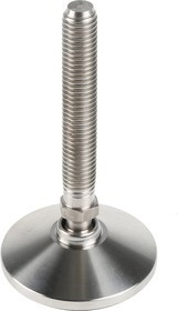 A087/001, M12 Stainless Steel Adjustable Foot, 750kg Static Load Capacity 10° Tilt Angle