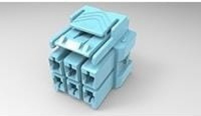 3-1971776-3, Heavy Duty Power Connectors 2x3 plug housing Key C blu