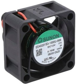 EE40201S3-999, Вентилятор осевой, 12В DC, 40x40х20мм, подшипник скольжения, 10,7куб.м/ч 16,5дБА