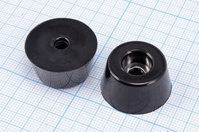 RL-SR-25x20x13, Ножка приборная коническая, армированная шайбой, ø25мм, высота 13мм; №15723 ножка прибор 25x13\h- 6,5/отв 5,0\резин\конус\