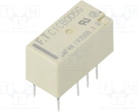 FTR-C1CB005G, Реле: электромагнитное, DPDT, Uобмотки: 5ВDC, 0,3A/125ВAC, 2A