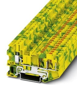 3211862, DIN Rail Terminal Blocks PTU 4-TWIN PE 24-15AWG 600V 30A
