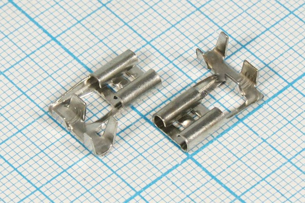Клемма розетка, 6,4x0,8, 1-2,5мм2, латунь, угловая