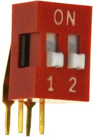 KAS2102E, DIP Switches / SIP Switches SLIDE DIP SWITCH 2 pos Ext Act.