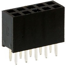PBD-10, гнездо на плату шаг 2.54мм 2x5 прям. (L-KLS1-208-2-10-S)
