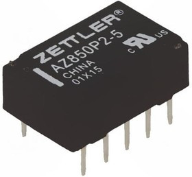 AZ850P2-5, Реле: электромагнитное, DPDT, Uобмотки: 5ВDC, 0,5A/125ВAC, 1А, PCB