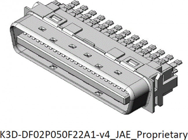 DF02P050F22A1, DF02 50 Way Cable Mount D-sub Connector Plug, 1.27mm Pitch