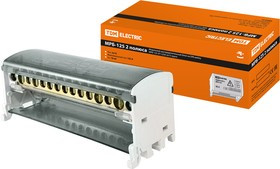 Модульный распределительный блок на DIN-рейку МРБ-125 2П 125А 2х15 групп TDM