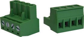 KLR2GK-5.08-04P Разъём на кабель 4P/12A/320V/2.5mm2/ RM5.08mm/Зелёный (НУ=50шт)