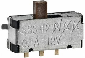 SS312SAH4, Переключатель: движковый, Пол: 2, SPDT, 0,4A/28ВAC, ON-ON, -25-85°C SS312SAH4, Переключатель: движковый, Пол: 2, SPDT, 0,4A/28ВAC, ON-ON, -25-85°C