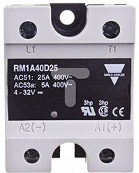 RM1A40D25, Реле: полупроводниковое, Uупр: 4-32ВDC, 25А, 42-440ВAC, -20-70°C RM1A40D25, Реле: полупроводниковое, Uупр: 4-32ВDC, 25А, 42-440ВAC, -20-70°C