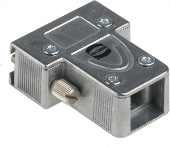 61030010010, D-SUB 9PIN INDUCOM METAL HOOD, TOP ENTRY, KNURLED SCREW 4-40UNC 44J9689