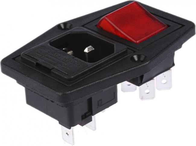 BVB01/Z0000/11, Разъем: питания AC, гнездо, "папа", 10А, 250ВAC, IEC 60320, UL94V-0