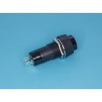 Кнопка восьмиуг. 220В 1А с фикс.крепл.гайка (черная) (PSW-6FA-B)., Кнопка