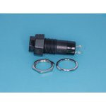 Кнопка восьмиуг. 220В 1А с фикс.крепл.гайка (черная) (PSW-6FA-B)., Кнопка