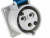 1395, IP44 Blue Panel Mount 3P Industrial Power Socket, Rated At 32A, 230 V