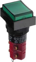 D16LMT1-2abKG, Кнопка с LED подсветкой 250В/5А