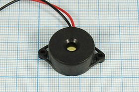 Зуммер пьезоэлектрический с генератором, размер 22x11m32, напряжение 3~20В, частота 4.5кГц, контакты
