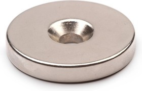 Неодимовый магнит диск 30х5 мм с зенковкой 5/10 мм