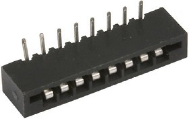 FPC-8R (DS1020-8 R), Гнездо угловое на сверхплоский шлейф 8 контактов