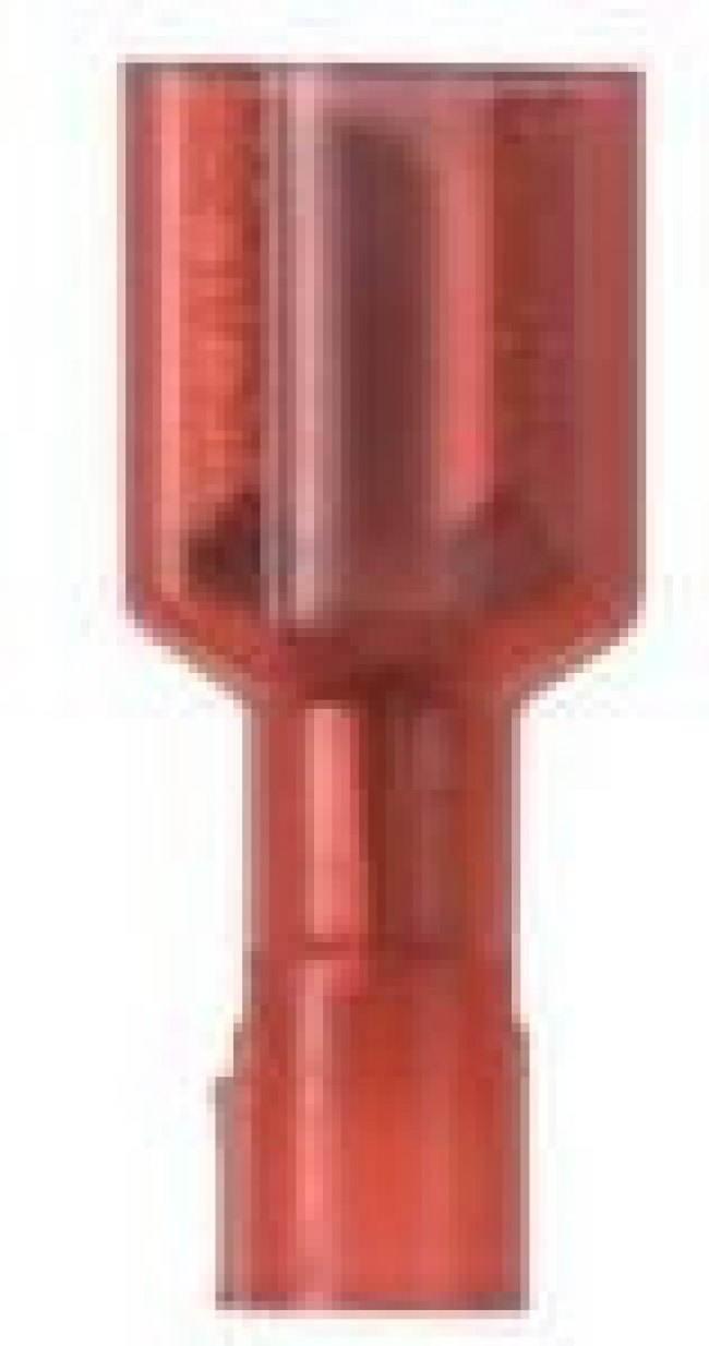 EDNF18-250FIB-Q, Disconnect Terminal 18-22AWG Brass Red F 21.3mm Tin Bag