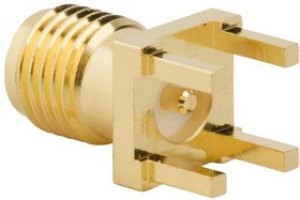 132134-15, Гнездо; SMA; "мама"; вертикальный; 50Ом; SMT; на PCB; тефлон