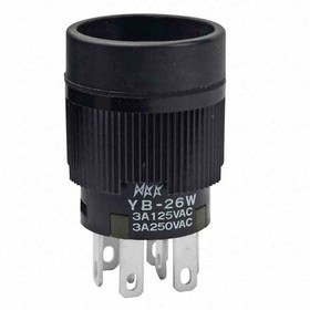 YB26WCKW01, Push Button Switch, On-(On), Panel Mount, DPDT, IP65 YB26WCKW01, Push Button Switch, On-(On), Panel Mount, DPDT, IP65