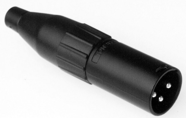 AC3MMB, XLR Connectors 3 Pole XLR Male Cable Connector Machined Contacts Black Finish