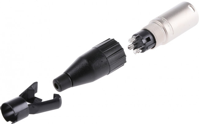AC3MMB, XLR Connectors 3 Pole XLR Male Cable Connector Machined Contacts Black Finish