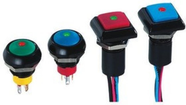 IPC3SAD6LOS, Illuminated Push Button Switch, Momentary, Panel Mount, 13.6mm Cutout, SPST, Red LED, 24V dc, IP67