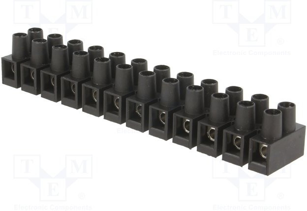 22310217, Клеммник, зажим под винт, 4мм2, 400В, 32А, Кол-во полюс: 12, D: 18мм