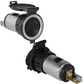 TD-55, Розетка прикуривателя , 12 В, с крышкой, корпус черный пластик/металл