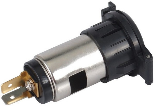 TD-55, Розетка прикуривателя , 12 В, с крышкой, корпус черный пластик/металл