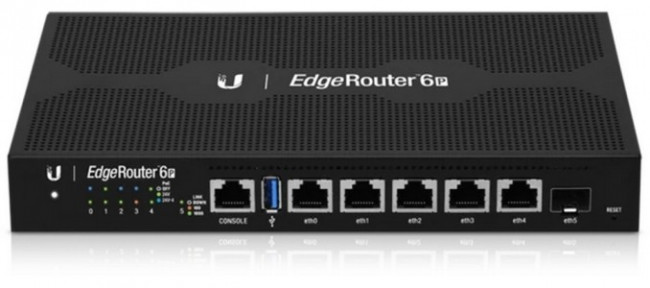 EdgeRouter 6P [ER-6P] Ubiquiti маршрутизатор 4 ядра (1 ГГц), 5х 1G RJ45, 1х SFP, раздача PoE