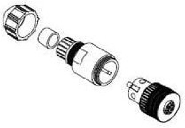 120090-8037, Circular Connector, M8, Socket, Straight, Poles - 4, Wire, Panel Mount