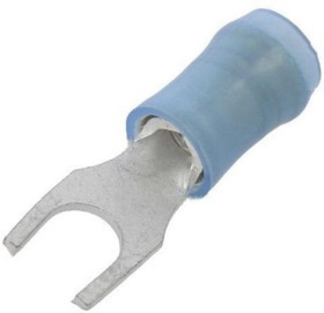 130532, PIDG Spade Tongue Terminal 14-16AWG Copper Blue 20.8mm Tin Loose