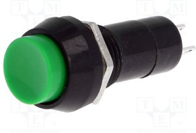 PS11BGN, Переключатель: кнопочный, Пол: 2, SPST-NO, 1A/250ВAC, OFF-(ON)