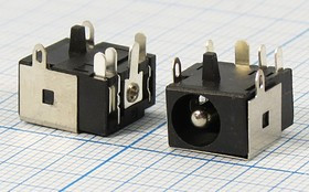 Гнездо питания DC 2.5D5.5, 4 контакта, экранированное, на плату, угловое, PJ016; №2337 гн пит DC 2,5D5,5\4C2Cэкран\ \плат\угл\PJ016