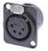 NC4FD-L-BAG-1, XLR Connectors 4P F RECEPT DL1 SER SODER CUPS BLK/SIL