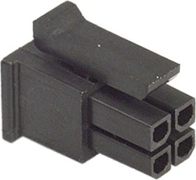 0430250400, Conn Housing RCP 4 POS 3mm Crimp ST Cable Mount Black Micro-Fit 3.0™ Bag