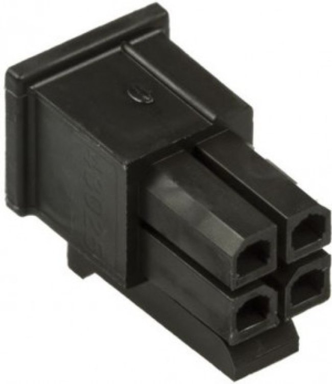0430250400, Conn Housing RCP 4 POS 3mm Crimp ST Cable Mount Black Micro-Fit 3.0™ Bag