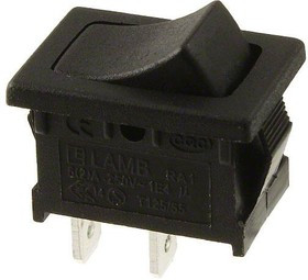 RA11131100, Rocker Switches 11A 125VAC 4.8mm Tab Off-On